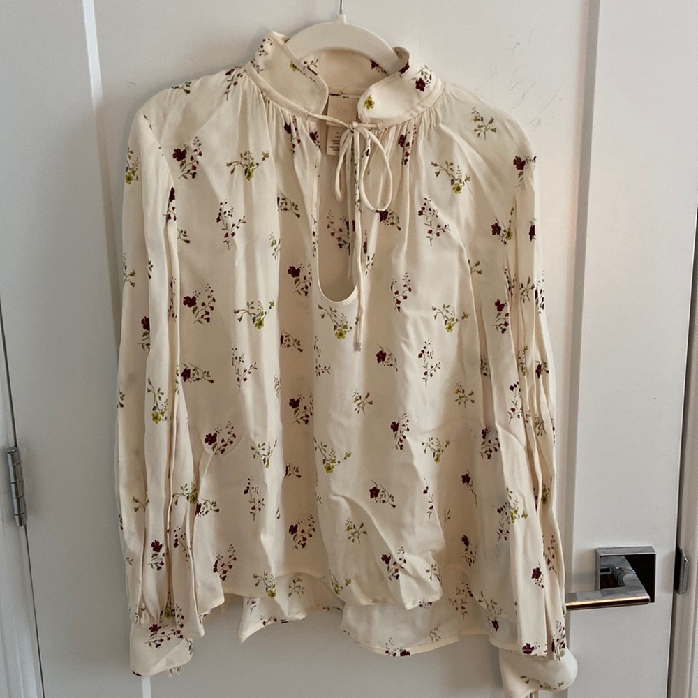 H&M sheer blouse with floral design, size small